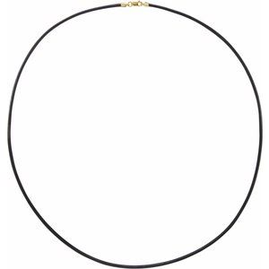 14K Yellow 2 mm Black Leather 20" Cord - BN & CO JEWELRY