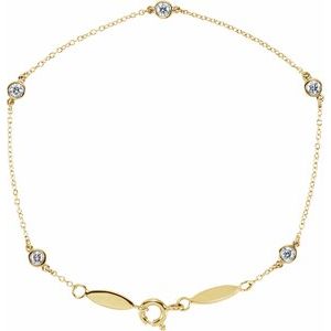 14K Yellow 1/3 CTW Lab-Grown Diamond Bezel-Set Station 7" Bracelet - BN & CO JEWELRY