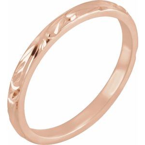 14K Rose 2 mm Design-Engraved Band Size 5 - BN & CO JEWELRY