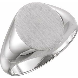 Sterling Silver 14x12 mm Oval Signet Ring - BN & CO JEWELRY