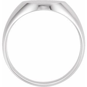 Sterling Silver 14x12 mm Oval Signet Ring - BN & CO JEWELRY