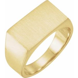 14K Yellow 15x9 mm Rectangle Signet Ring - BN & CO JEWELRY