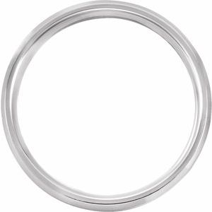 10K White 6 mm Beveled-Edge Band with Satin Finish Size 5 - BN & CO JEWELRY