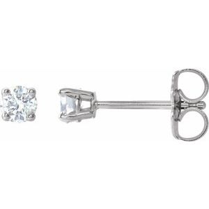 14K White 1/5 CTW Natural Diamond Stud Earrings with Friction Post - BN & CO JEWELRY