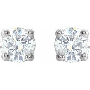 14K White 1/5 CTW Natural Diamond Stud Earrings with Friction Post - BN & CO JEWELRY