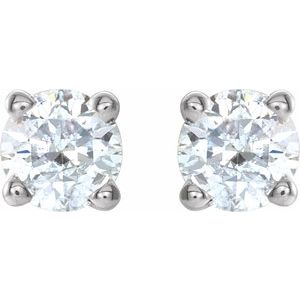 14K White 1/4 CTW Natural Diamond Stud Earrings with Friction Post - BN & CO JEWELRY