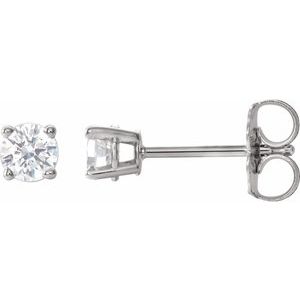 14K White 1/3 CTW Natural Diamond Stud Earrings with Friction Post - BN & CO JEWELRY