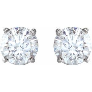 14K White 1 CTW Natural Diamond Stud Earrings with Friction Post - BN & CO JEWELRY