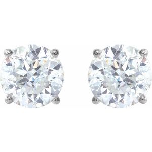 14K White 6 mm Stuller Lab-Grown Moissanite Stud Earrings with Friction Post - BN & CO JEWELRY