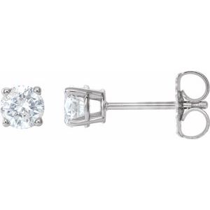 14K White 3/4 CTW Natural Diamond Stud Earrings with Friction Post - BN & CO JEWELRY