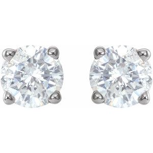 14K White 3/4 CTW Natural Diamond Stud Earrings with Friction Post - BN & CO JEWELRY