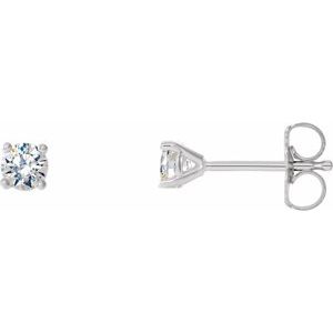 14K White 1/3 CTW Lab-Grown Diamond 4-Prong Stud Earrings - BN & CO JEWELRY