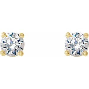 14K Yellow 1/5 CTW Lab-Grown Diamond 4-Prong Stud Earrings - BN & CO JEWELRY