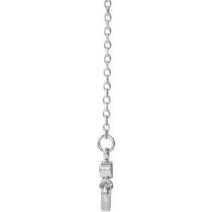 Sterling Silver Natural Blue Zircon Sideways Cross 16-18" Necklace - BN & CO JEWELRY