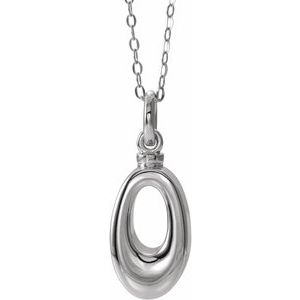 Sterling Silver Oval Loop Ash Holder 18" Necklace - BN & CO JEWELRY