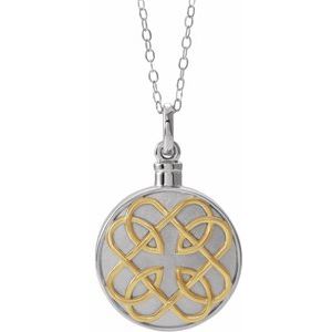 Sterling Silver 14K Yellow Gold-Plated Celtic-Inspired Ash Holder 18" Necklace - BN & CO JEWELRY