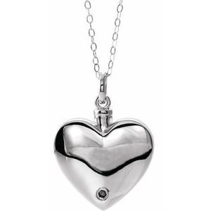 Sterling Silver Mom Heart Ash Holder 18" Necklace - BN & CO JEWELRY