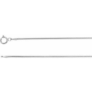 14K White Solid Snake 18" Chain - BN & CO JEWELRY