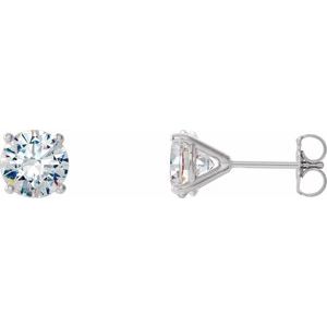 14K White 1 CTW Lab-Grown Diamond 4-Prong Stud Earrings - BN & CO JEWELRY