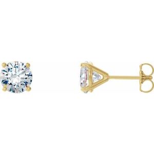 14K Yellow 2 CTW Lab-Grown Diamond 4-Prong Stud Earrings - BN & CO JEWELRY