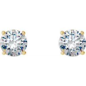 14K Yellow 2 CTW Lab-Grown Diamond 4-Prong Stud Earrings - BN & CO JEWELRY