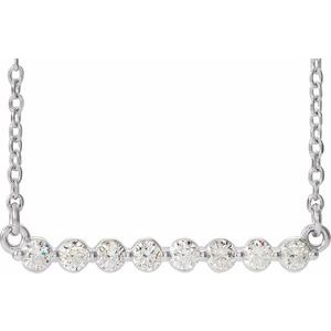 14K White 1/4 CTW Lab-Grown Diamond Bar 18" Necklace - BN & CO JEWELRY