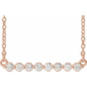 14K Rose 1/4 CTW Lab-Grown Diamond Bar 18" Necklace - BN & CO JEWELRY