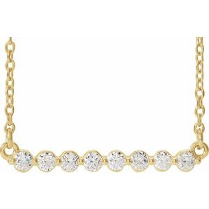 14K Yellow 1/4 CTW Lab-Grown Diamond Bar 18" Necklace - BN & CO JEWELRY