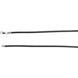 14K White 2 mm Black Leather 20" Cord - BN & CO JEWELRY