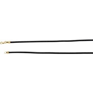 14K Yellow 2 mm Black Leather 20" Cord - BN & CO JEWELRY