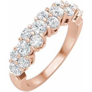 14K Rose 1 CTW Lab-Grown Diamond Anniversary Band - BN & CO JEWELRY