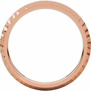 14K Rose 2 mm Half Round Band with Hammered Textured Size 5.5 - BN & CO JEWELRY