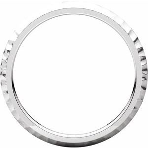 14K White 2 mm Half Round Band with Hammered Textured Size 7 - BN & CO JEWELRY