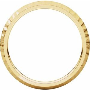 14K Yellow 2 mm Half Round Band with Hammered Textured Size 6.5 - BN & CO JEWELRY