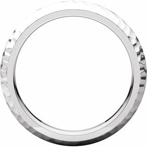 14K White 4 mm Half Round Band with Hammered Textured Size 9.5 - BN & CO JEWELRY