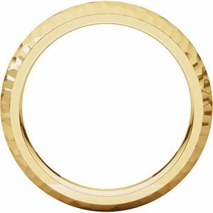 14K Yellow 4 mm Half Round Band with Hammered Textured Size 8.5 - BN & CO JEWELRY