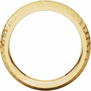 14K Yellow 6 mm Half Round Band with Hammered Textured Size 11 - BN & CO JEWELRY