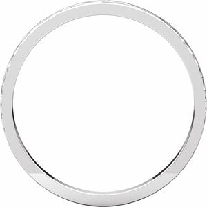 14K White 2 mm Flat Band with Hammered Texture Size 5 - BN & CO JEWELRY