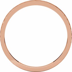 14K Rose 2 mm Flat Band with Hammered Texture Size 7 - BN & CO JEWELRY