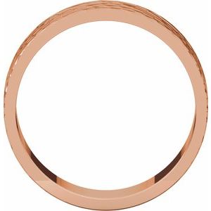 14K Rose 6 mm Flat Band with Hammered Texture Size 10 - BN & CO JEWELRY
