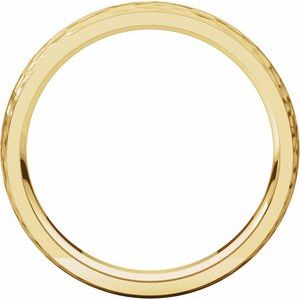 14K Yellow 4 mm Half Round Edge Band with Hammered Texture Size 6 - BN & CO JEWELRY