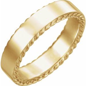 14K Yellow 4 mm Rope Pattern Band Size 10 - BN & CO JEWELRY