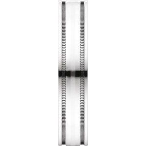 Sterling Silver 4 mm Flat Edge Band with Satin Finish & Milgrain Size 8.5 - BN & CO JEWELRY