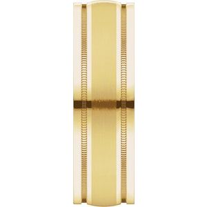 14K Yellow 6 mm Flat Edge Band with Satin Finish & Milgrain Size 9 - BN & CO JEWELRY