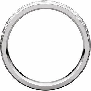 Sterling Silver 5 mm Half Round Edge Band with Hammered Texture Size 10 - BN & CO JEWELRY