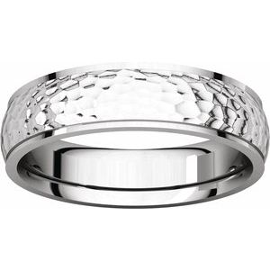 Sterling Silver 5 mm Half Round Edge Band with Hammered Texture Size 10 - BN & CO JEWELRY