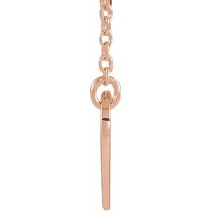 14K Rose Pierced Cross Heart 16-18" Necklace - BN & CO JEWELRY