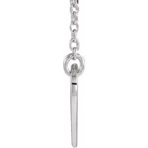 14K White Pierced Cross Heart 16-18" Necklace - BN & CO JEWELRY