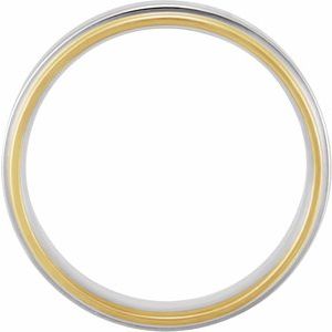 14K Yellow/White 7.5 mm Flat Edge Band Size 11 - BN & CO JEWELRY