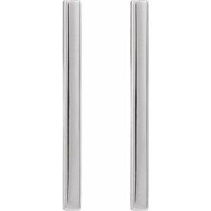 Sterling Silver 15x2 mm Bar Earrings - BN & CO JEWELRY